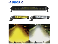 AURORA Dzeltenu Baltu Gaismas Krāsu 50w 5600Lm Tālās Gaismas Papildlukturis Ar Baltu Gabarītgaismu 303mm E-sertifikāts (1Lux=218m)